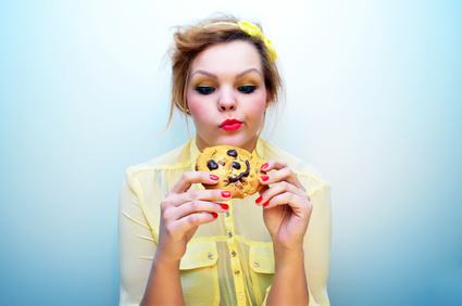 Woman Eating a Cookie